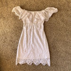 White Bebe Crochet Dress Size 2